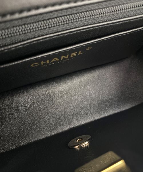 CHANEL（シャネル）CHANEL (シャネル) トップハンドルマトラッセ20 ブラック×ゴールド サイズ:20の古着・服飾アイテム