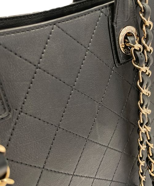 CHANEL（シャネル）CHANEL (シャネル) レザートート ブラック×ゴールドの古着・服飾アイテム