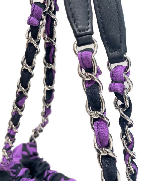 CHANEL（シャネル）CHANEL (シャネル) キャンバストートバッグ ブラック×パープルの古着・服飾アイテム
