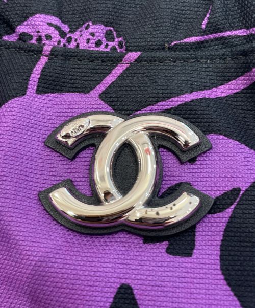 CHANEL（シャネル）CHANEL (シャネル) キャンバストートバッグ ブラック×パープルの古着・服飾アイテム