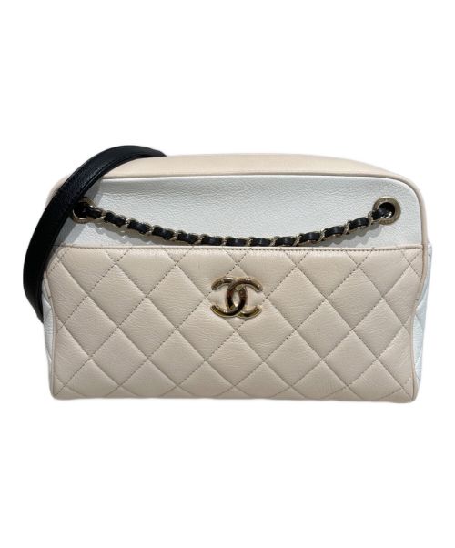 CHANEL（シャネル）CHANEL (シャネル) ショルダーバッグ ブラック×ベージュ×ホワイトの古着・服飾アイテム