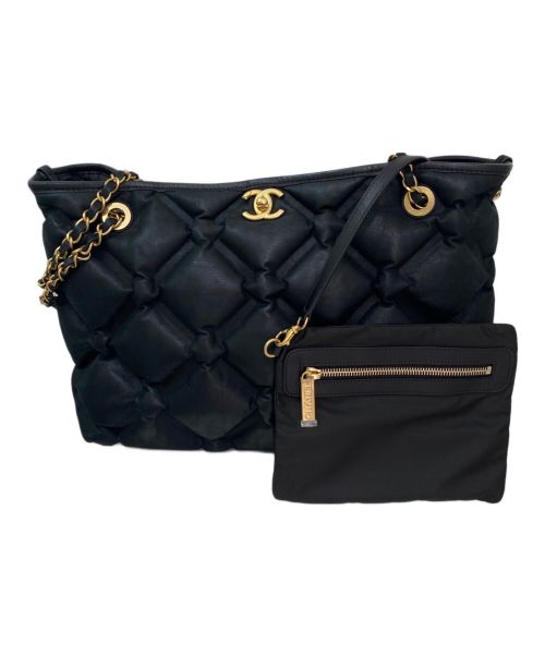 CHANEL（シャネル）CHANEL (シャネル) キルティングトートバッグ ブラックの古着・服飾アイテム