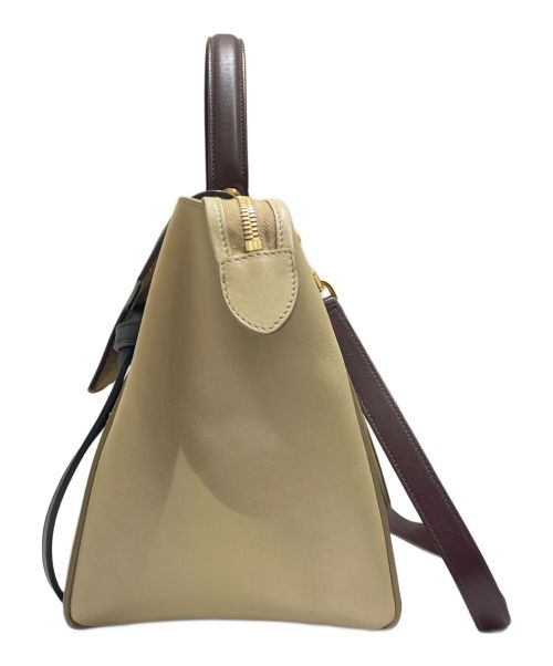 CELINE（セリーヌ）CELINE (セリーヌ) ベルトバッグ ベージュ×ボルドー サイズ:ミニの古着・服飾アイテム