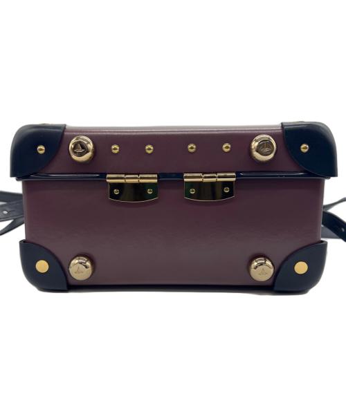 GLOBE-TROTTER（グローブトロッター）GLOBE-TROTTER (グローブトロッター) スクエアトランクショルダーバッグ ボルドー×ネイビーの古着・服飾アイテム