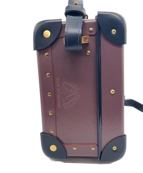 GLOBE-TROTTER（グローブトロッター）GLOBE-TROTTER (グローブトロッター) スクエアトランクショルダーバッグ ボルドー×ネイビーの古着・服飾アイテム