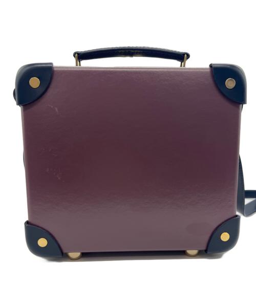 GLOBE-TROTTER（グローブトロッター）GLOBE-TROTTER (グローブトロッター) スクエアトランクショルダーバッグ ボルドー×ネイビーの古着・服飾アイテム