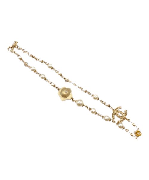 CHANEL（シャネル）CHANEL (シャネル) パールココマークカメリアモチーフネックレス ゴールドの古着・服飾アイテム