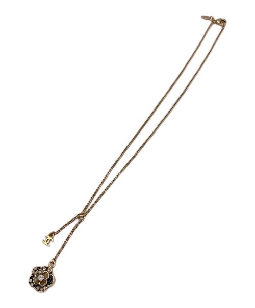 CHANEL（シャネル）CHANEL (シャネル) カメリアココマークネックレス ブラック×ゴールドの古着・服飾アイテム