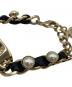 中古・古着 CHANEL (シャネル) パールチェーンブレスレット ゴールド×ブラック：60000円