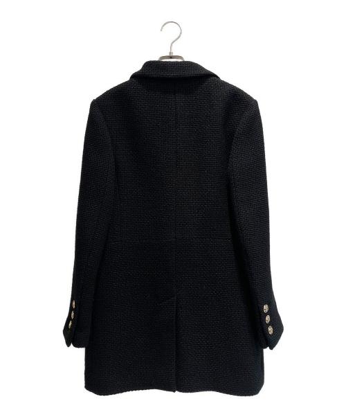CHANEL（シャネル）CHANEL (シャネル) ココボタンツイードダブルコート ブラック サイズ:36の古着・服飾アイテム