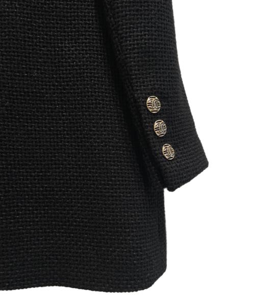 CHANEL（シャネル）CHANEL (シャネル) ココボタンツイードダブルコート ブラック サイズ:36の古着・服飾アイテム
