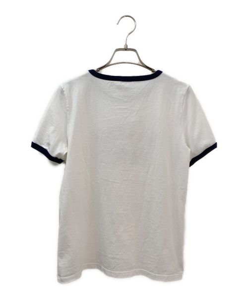 CELINE（セリーヌ）CELINE (セリーヌ) ロゴTシャツ ホワイト×ネイビー サイズ:Sの古着・服飾アイテム