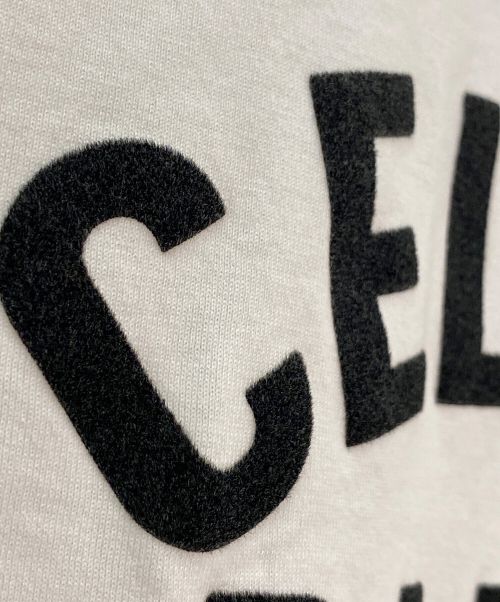 CELINE（セリーヌ）CELINE (セリーヌ) ロゴTシャツ ホワイト×ネイビー サイズ:Sの古着・服飾アイテム