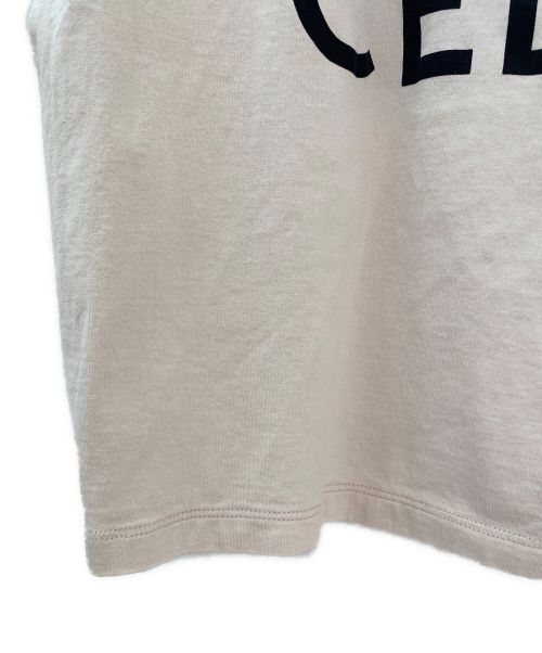 CELINE（セリーヌ）CELINE (セリーヌ) コットンクロップドロゴTシャツ アイボリー サイズ:１の古着・服飾アイテム