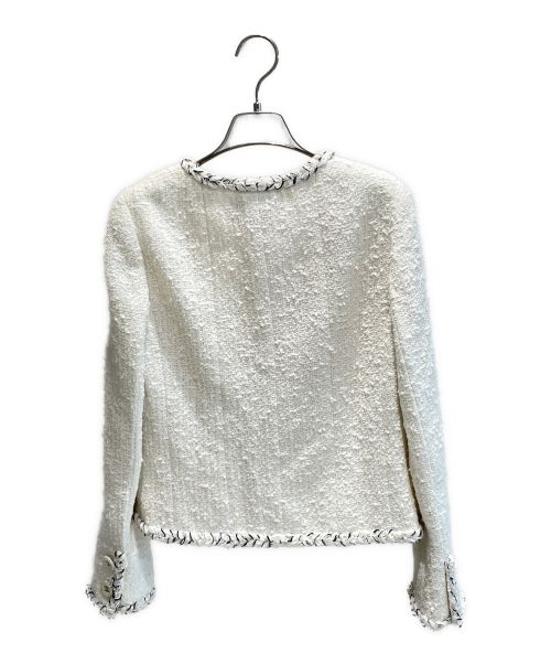 CHANEL（シャネル）CHANEL (シャネル) 4ポケットノーカラーツイードジャケット ホワイト サイズ:36の古着・服飾アイテム