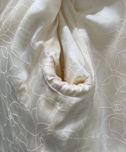 CHANEL（シャネル）CHANEL (シャネル) 4ポケットノーカラーツイードジャケット ホワイト サイズ:36の古着・服飾アイテム