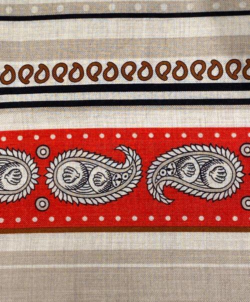 HERMES（エルメス）HERMES (エルメス) カレジェアン140 ベージュ×レッド サイズ:140 未使用品の古着・服飾アイテム