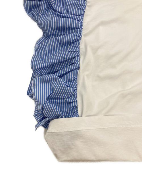 MSGM（エムエスジーエム）MSGM (エムエスジーエム) アシンメトリーラッフルスリーブスウェットシャツ ホワイト サイズ:Sの古着・服飾アイテム