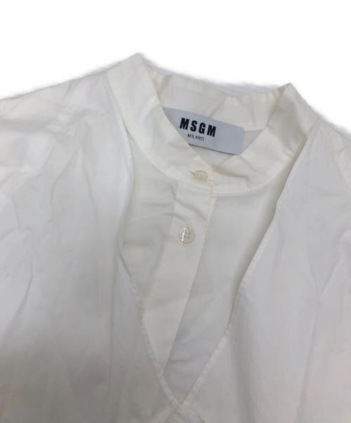 MSGM（エムエスジーエム）MSGM (エムエスジーエム) フリルブラウス ホワイト サイズ:44の古着・服飾アイテム