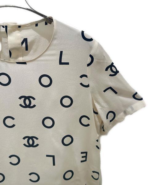 CHANEL（シャネル）CHANEL (シャネル) ココマーク 半袖 ロゴ カットソー  ホワイト サイズ:38の古着・服飾アイテム