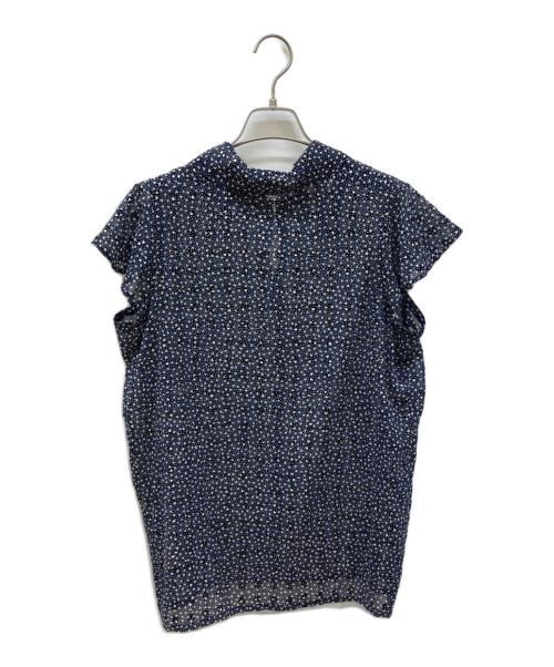 Yves Saint Laurent（イヴサンローラン）Yves Saint Laurent (イヴサンローラン) ノースリーブハート柄ブラウス ネイビー サイズ:36の古着・服飾アイテム