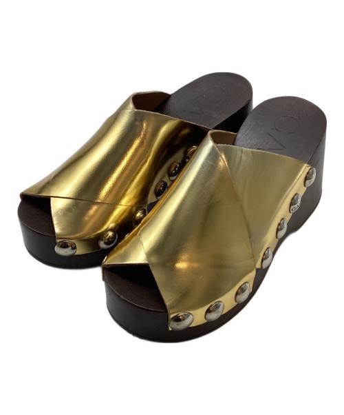 GANNI（ガニー）Ganni (ガニー) プラットフォームサンダル ゴールド サイズ:SIZE 35の古着・服飾アイテム