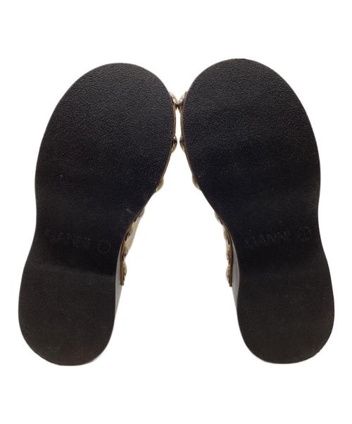 GANNI（ガニー）Ganni (ガニー) プラットフォームサンダル ゴールド サイズ:SIZE 35の古着・服飾アイテム