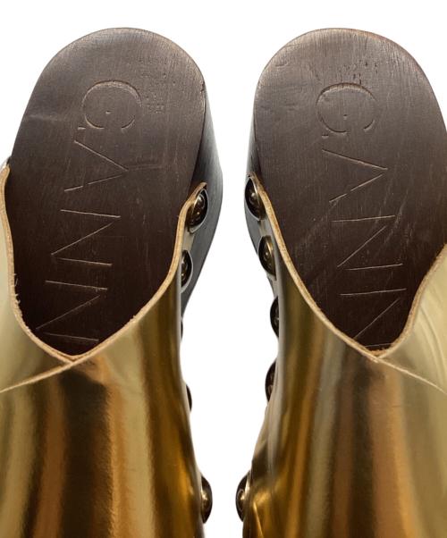 GANNI（ガニー）Ganni (ガニー) プラットフォームサンダル ゴールド サイズ:SIZE 35の古着・服飾アイテム