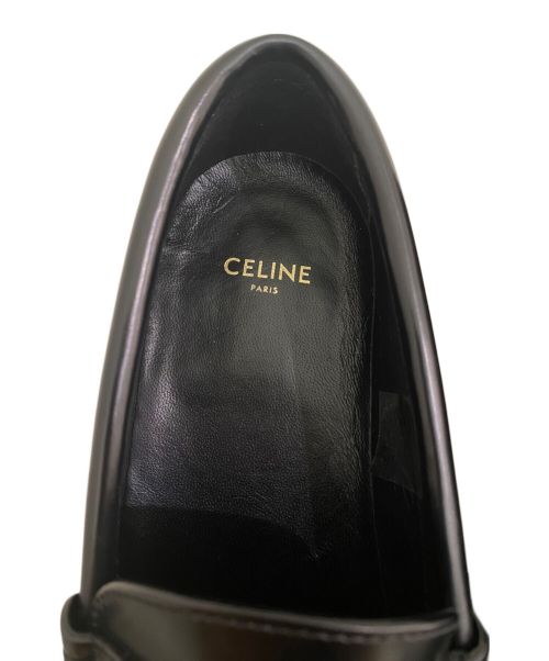 CELINE（セリーヌ）CELINE (セリーヌ) トリオンフチェーン付き マーガレット ローファー ブラック サイズ:37の古着・服飾アイテム