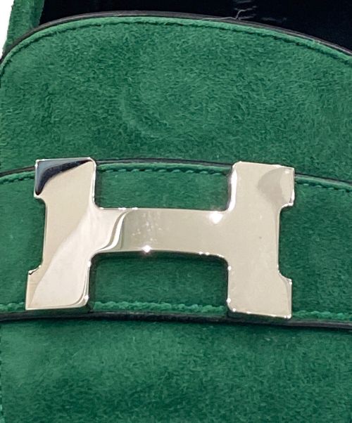 HERMES（エルメス）HERMES (エルメス) モカシンパリ グリーン×シルバー金具 サイズ:36の古着・服飾アイテム
