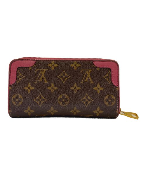 LOUIS VUITTON（ルイ ヴィトン）LOUIS VUITTON (ルイ ヴィトン) モノグラムジッピーロングウォレット ブラウン×ローズの古着・服飾アイテム