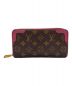 LOUIS VUITTON（ルイ ヴィトン）の古着「モノグラムジッピーロングウォレット」｜ブラウン×ローズ