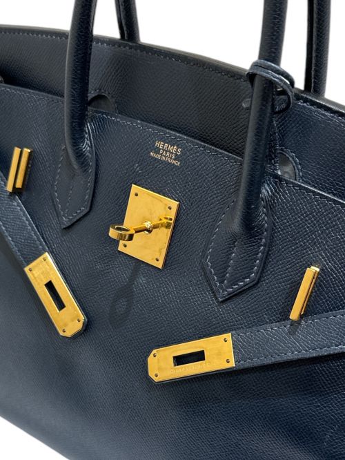HERMES（エルメス）HERMES (エルメス) バーキン30 クシュベル ゴールド金具 1994年製 ネイビー×ゴールド金具 サイズ:30の古着・服飾アイテム