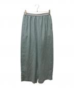 Gabardine K.Tギャバシンケーティー）の古着「麻調合繊ワイドパンツ　72-15PG05」｜スカイブルー