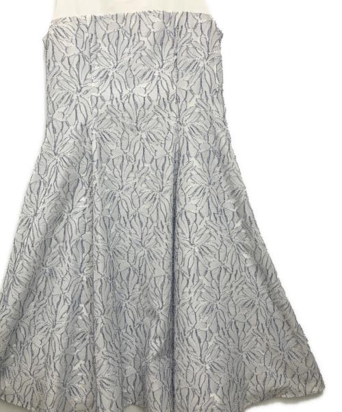 FOXEY NEWYORK（フォクシーニューヨーク）FOXEY NEWYORK (フォクシーニューヨーク) ノースリーブワンピース ホワイト×ブルー サイズ:40の古着・服飾アイテム