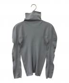 ISSEY MIYAKE meイッセイ ミヤケ ミー）の古着「ハイネックカットソー」｜スカイブルー