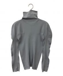 ISSEY MIYAKE me（イッセイ ミヤケ ミー）の古着「ハイネックカットソー」｜スカイブルー