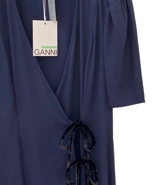 GANNI（ガニー）GANNI (ガニー) ラップドレス ネイビー サイズ:34の古着・服飾アイテム