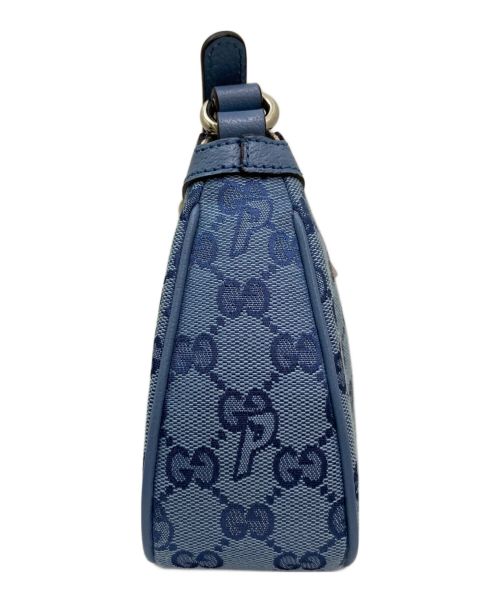 GUCCI（グッチ）GUCCI (グッチ) PALACE (パレス) ハーフムーンミニバッグ ブルーの古着・服飾アイテム