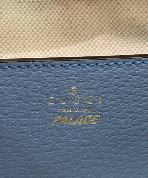 GUCCI（グッチ）GUCCI (グッチ) PALACE (パレス) ハーフムーンミニバッグ ブルーの古着・服飾アイテム