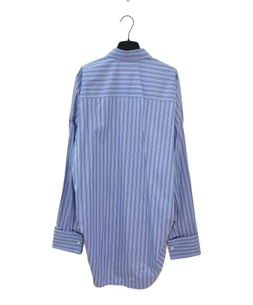 BALENCIAGA（バレンシアガ）BALENCIAGA (バレンシアガ) ビッグストライプシャツ ブルー サイズ:34の古着・服飾アイテム