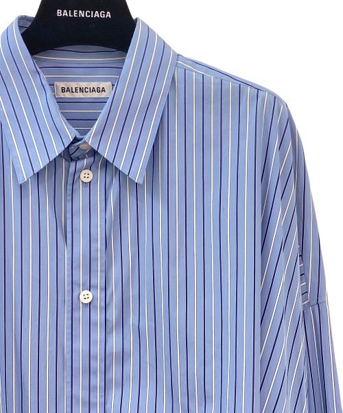 BALENCIAGA（バレンシアガ）BALENCIAGA (バレンシアガ) ビッグストライプシャツ ブルー サイズ:34の古着・服飾アイテム