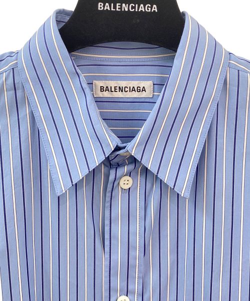 BALENCIAGA（バレンシアガ）BALENCIAGA (バレンシアガ) ビッグストライプシャツ ブルー サイズ:34の古着・服飾アイテム