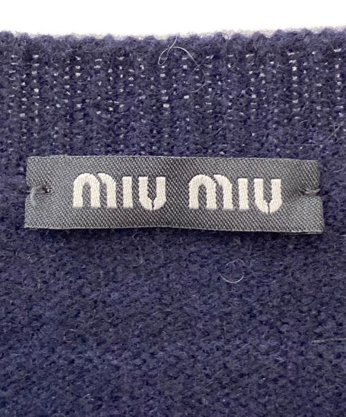 MIU MIU（ミュウミュウ）MIU MIU (ミュウミュウ) Vネックニット ネイビー サイズ:46の古着・服飾アイテム