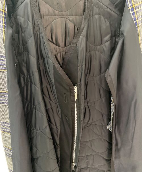 sacai（サカイ）sacai (サカイ) ドッキングチェックコート ブラック サイズ:1の古着・服飾アイテム
