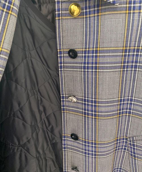 sacai（サカイ）sacai (サカイ) ドッキングチェックコート ブラック サイズ:1の古着・服飾アイテム