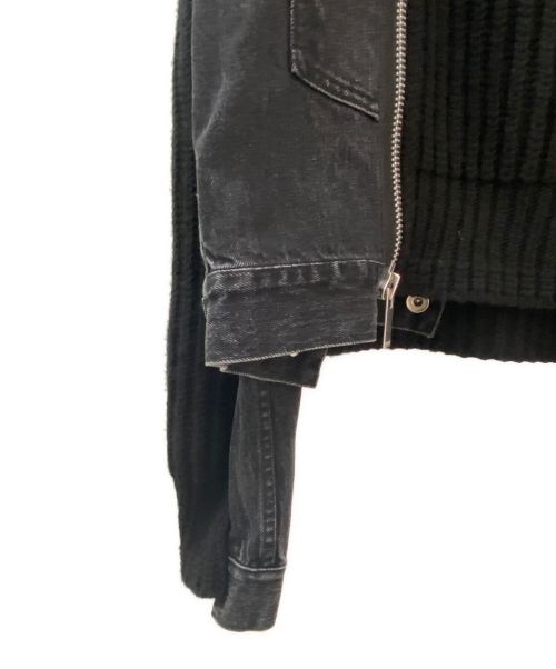 sacai（サカイ）sacai (サカイ) パネル オフセンター リブニット ジャケット ブラック サイズ:２の古着・服飾アイテム