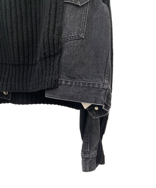 sacai（サカイ）sacai (サカイ) パネル オフセンター リブニット ジャケット ブラック サイズ:２の古着・服飾アイテム