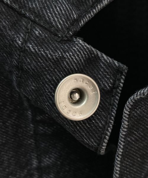 sacai（サカイ）sacai (サカイ) パネル オフセンター リブニット ジャケット ブラック サイズ:２の古着・服飾アイテム