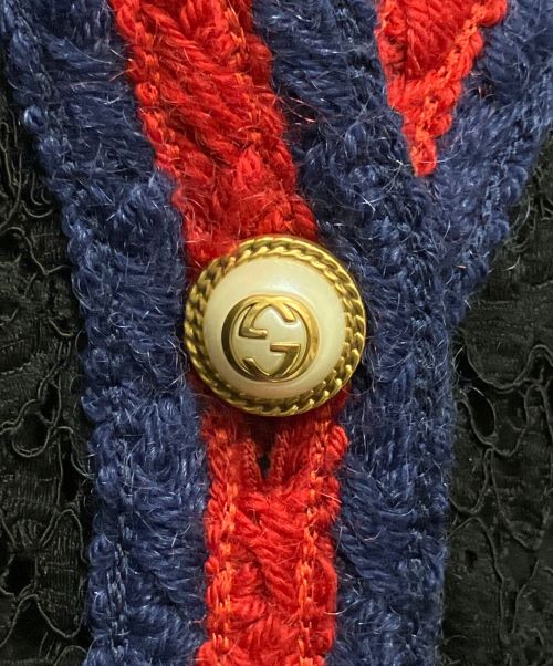 GUCCI（グッチ）GUCCI (グッチ) シェリーラインレースジャケット ブラック サイズ:38の古着・服飾アイテム